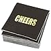 50 Pack Cheers Disposable Cocktail Beverage Paper Napkins for Birthday, Wedding Party Supplies, Black & Gold Foil, 5 in