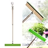 BOOMJOY Window Squeegee Combo, Flexible Spring 2 in 1 Sponge Window Cleaner Squeegee Tool with Extension Pole Multi-Purpose Window Cleaning Kit for Car Outdoor