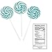 Swirl Lollipop Sucker - Bulk Individually Wrapped Pops - Candy Buffets, Graduation Parties, Anniversaries & Weddings, Aqua (Set of 24)
