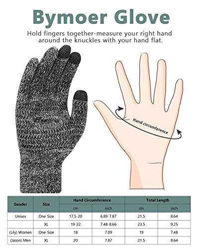 BYMORE Winter Gloves for Woman and Men Touch Screen Elastic Knit Gloves Anti-Slip