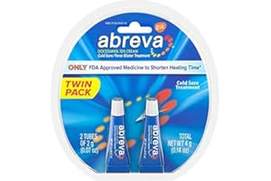 YYJIE Abreva 10 Percent Docosanol Cold Sore Treatment, Treats Your Fever Blister in 2.5 Days - 0.07 oz Tube x 2