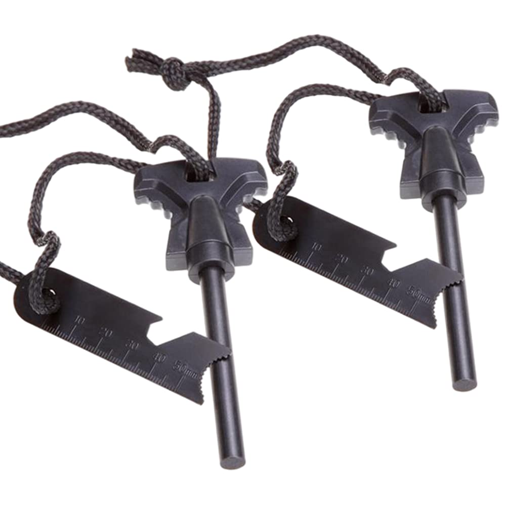 2 Pcs Steel Magnesium Fire Starter,Magnesium Fire Starter Flint, Magnesium Fire Starter,Steel Fire Lighter Survival Tool Kit for Outdoor Camping Living Survival Emergency Kit Black addasda