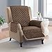 Collections Etc Reversible Quilted Furniture Protector Cover, Chocolate/Tan, Recliner