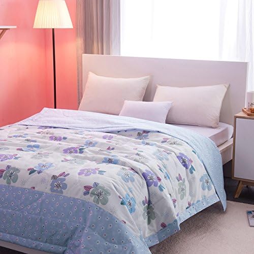 King/queen Bed Comforter Quilt Summer Breathable Hollowfibre Filled Duvet Quilt, Children'S Cotton Quilt Air Conditioned Washable Duvet,Flowers 1Kg,180X210Cm