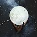 3D Printing Moon Lamp, LED Night Light, Version Upgraded Touch Control Night Light 8 Colors, USB Rechargeable LED Light with Wooden Holder 5.9 Inch