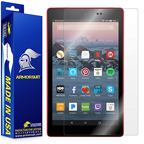 All New Fire HD 8 Screen Protector, ArmorSuit MilitaryShield Screen Protector For Fire HD 8 (7th Gen - 2017 Release) Lifetime Replacement Anti-Bubble HD Clear