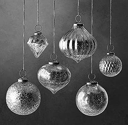 DECENT GLASS Glass Swirl Hooks Ornaments (10 cm, Gold)