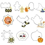 Halloween Cookie Cutters set,10pcs Metal Stainless Steel Cutters Halloween Series Pumpkin Witch Hat Skull Ghost Biscuit Cutters Kitchen Tools Party Decorations