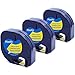Label KINGDOM Compatible with DYMO Refills 91332 Plastic Label Tape, Black on Yellow, 1/2 Inch x 13 Feet Label Maker Refill Used for Labeler LT100H LT100T Plus QX50, 3-Pack