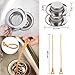 Philonext 2 Pcs Kitchen Sink Strainer with 2 Pcs FREE Hair Drain Clog Remover - Large Wide Rim 4.5