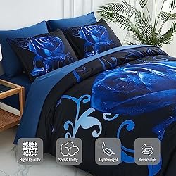 Blue Comforter Set Queen 7 Piece Bed in a Bag Blue
