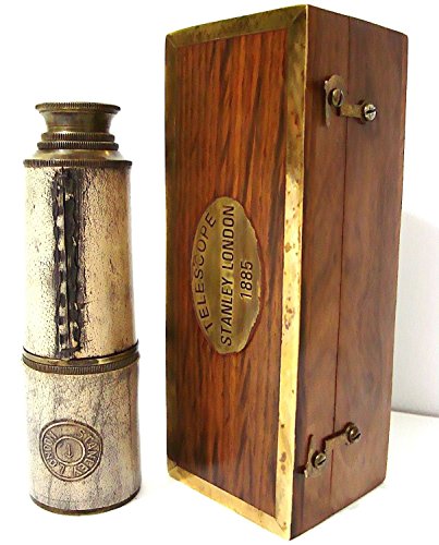 Brass nautical antique brass spyglass replica in gift b…