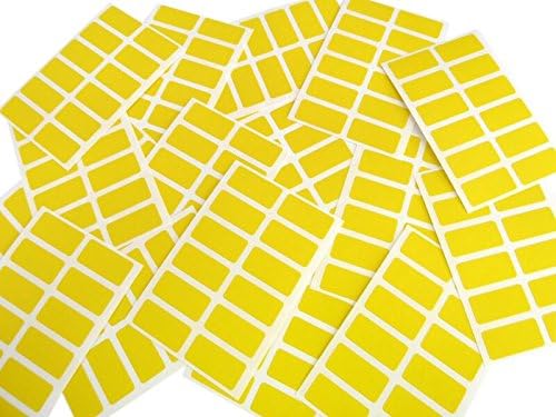 200 Labels, 25x12mm Rectangle, Yellow, Colour Code Stickers, Self-Adhesive Sticky Coloured Labels, 25x12mm rectangular