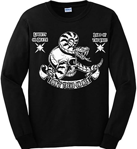 Sons of Libery Don't Tread on Me: Snake and Skull 4XL Black Long Sleeve