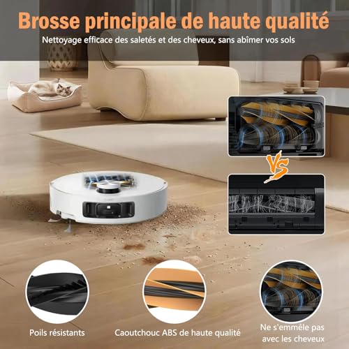 Set of 20 Accessories for Robot Dreame Aqua10 Ultra Roller Complete | 2 x Main Roller Brush, 2 x Roller Mop, 4 x Side Brush, 6 x Activated Carbon Dust Bags