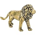 FOMIYES Elegant Brass Lion Statue - Compact Artistic Desktop Decor for Office & Home - Smooth Texture,for Professionals & Feng Shui Enthusiasts
