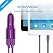 PASBUY 4.8A 31.5W QC 3.0 Dual USB Fast Car Charger for iPhone iPad, Samsung Galaxy, Note, HTC, Motorola, Nokia Etc (Purple.)