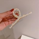 VNEWSCHI Pearl Crystal Hair Claw Clips Big Non Slip Strong Hold Hairpins Women view 5