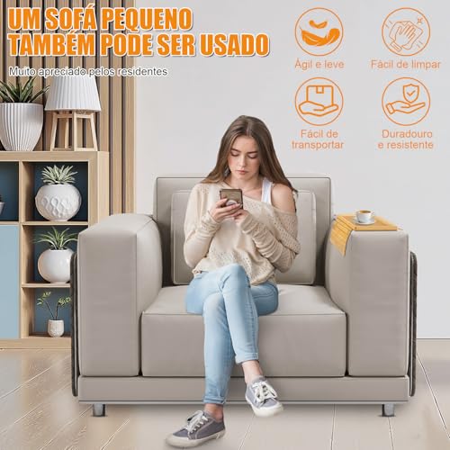 Mesa de Braço de Sofá 2 em 1, Bandeja de Braço de Sofá de Bambu, Bandeja Dobrável para Apoio de Braço