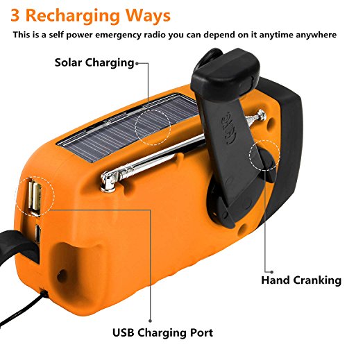 IntiPal-2000mAh-Emergency-Solar-Hand-Crank-FM-Radio-MP3-Player-Flashlight-Smart-Cell-Phone-Charger-w-USB-Cable-Yellow