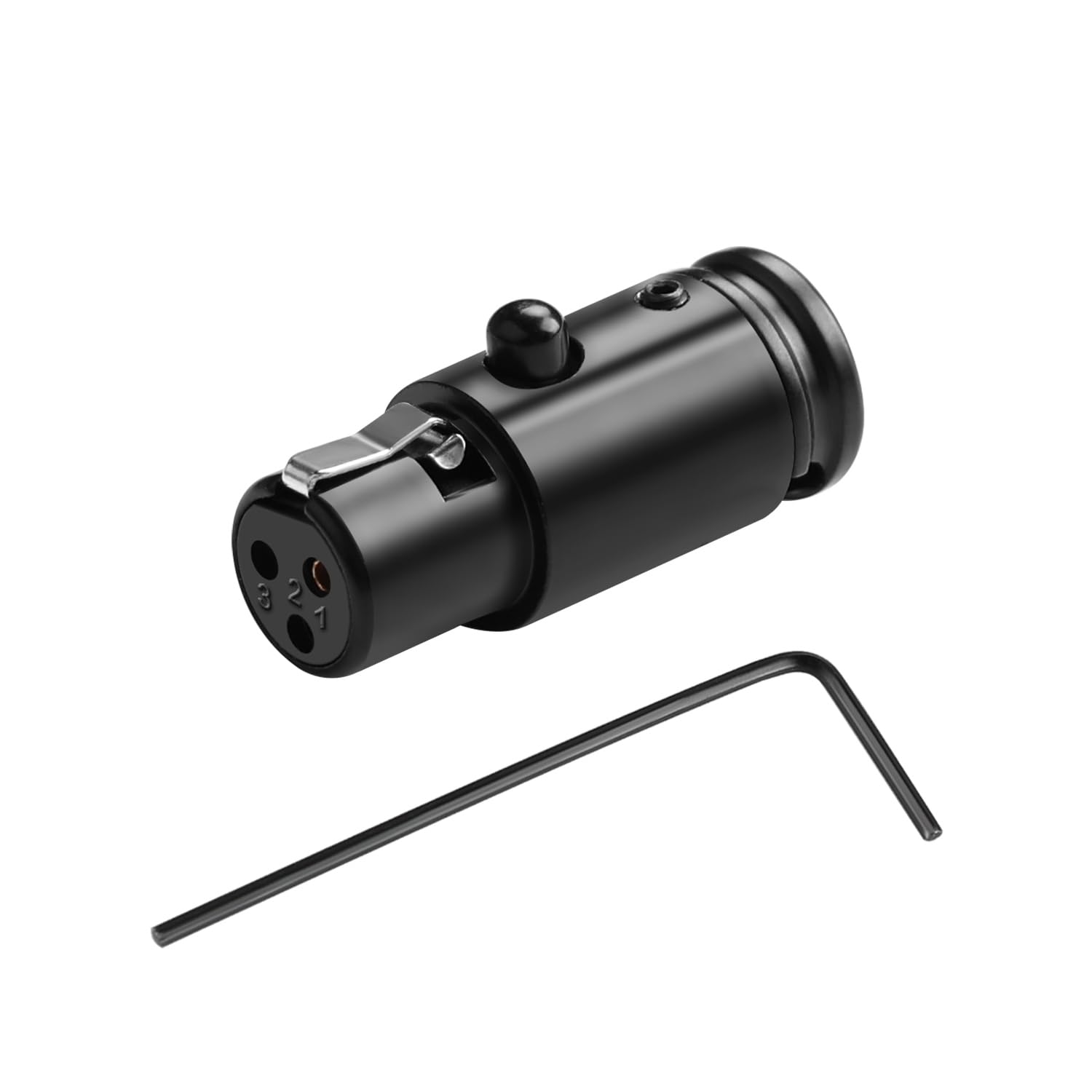 QIANRENON Compact Mini XLR Connector Solder Socket Gold Plated 3Pin Mini XLR Female Soldered Adapter Adjustable 90° Angle Mini XLR Female Welded Plug, suit 1.5mm-3mm Cable, with 0.9mm Spanner