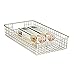 mDesign Household Metal Wire Cabinet Organizer Storage Organizer Bins Baskets trays - for Kitchen Pantry Pantry Fridge, Closets, Garage Laundry Bathroom - 16