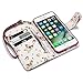 iPhone 7 Case - Terrapin iPhone 7 Wallet - Beautiful Floral Women's Case Folio Flip - Card Slots - Money Pocket - Wristlet - Red with Cute Floral Interior