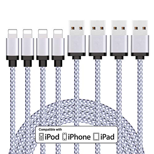 Phone Charger Cable 4Pack 3FT Charger Cable and Sync Cable,High Speed Charging Cord Compatilble with iPhone XR XS XS Max X 8 8 Plus 7 7 Plus 6 6s Plus SE 5 5s 5c (white)