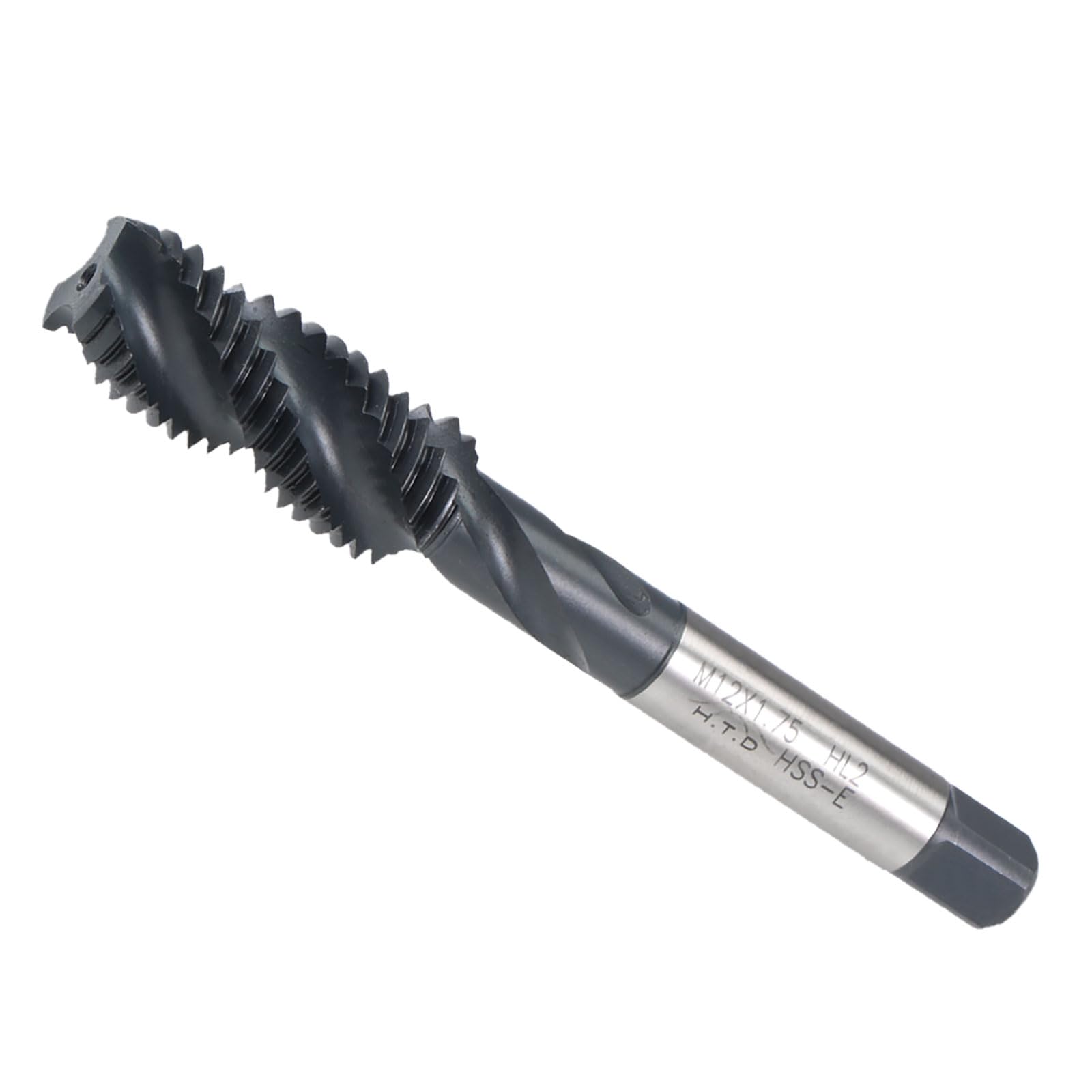 CoCud Spiral Flute Threading Tap, M12X1.75 Thread Size, Nitriding Coated HSS Tapping Tool - (Applications: for Processing Holes & Sticky Materials)