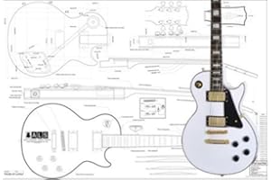 LUTHIERS SUPPLIES Plan of Gibson Les Paul Custom Electric Guitar - Full Scale Print