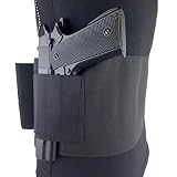 loglife Concealed Belly Band Gun Holster Under Cover Elastic Abdominal Band Pistol Holster with 2 Magazine Pouch for 38" to 50" Waist Fits Glock, Ruger LCP, M&P, Sig Sauer, Ruger, Kahr, Beretta, 1911