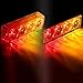 Xprite Red & Amber 4 LED 4 Watt Emergency Vehicle Waterproof Surface Mount Deck Dash Grille Strobe Light Warning Police Light Head with Clear Lens