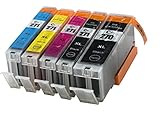 Sherman Ink Cartridges Compatible Canon CLI-271 XL PGI-270 XL 5 Pack Ink Cartridge for Printers: MG6820, MG6821,MG6822, MG5720, MG5722, MG5721 CLI-271XL PGI-270XL Printer