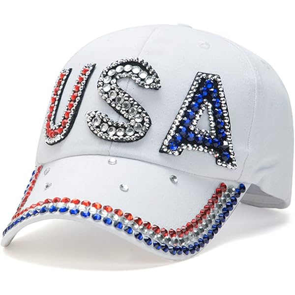 Loopeer 2 Berretti Baseball Con Strass – Regolabili, Traspiranti, Unisex, Colori Bianco E Grigio