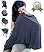 Breastfeeding Nursing Cover (Elegant Gray) - Supreme Quality 100% Cotton Carseat Canopy - Unisex Baby Cover For Stroller, High Chair, Baby Carrier, Shopping Cart - Multi-Use Nursing Scarf
