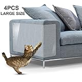 in hand furniture scratch guards 4pcs x large premium flexible vinyl cat couch protector guards with pins for protecting your upholstered furniture cat scratch deterrent pad 18 l x 12 w