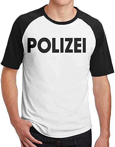 HanSmallT Mens Polizei Humor Walk Black T Shirts M Short Sleeve Raglan Sleeve