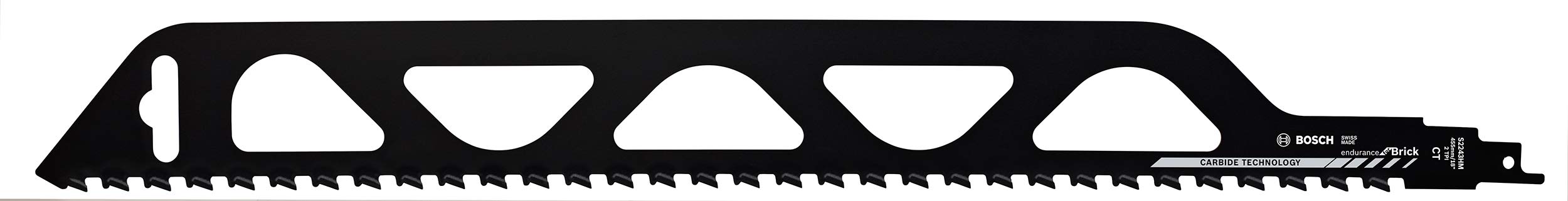Bosch Professional Sabre Saw Blade S 2243 HM Endurance for Brick (for Poroton, 455 x 50 x 1,5 mm, sabre saw accessories)