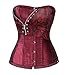 Charmian Women's Steampunk Retro Brocade Victorian Stripe Boned Bustier Corset