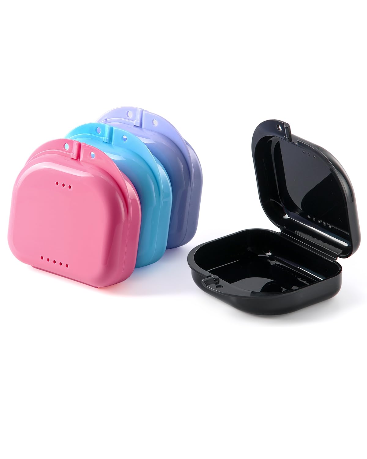 Photo 1 of JMU 4 Pack Retainer Case with Vent Holes, Orthodontic Retainer Storage Case Travel Box for Aligner & Mouth Guard