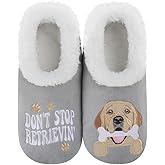 Snoozies Dachshund Slipper Socks for Women, Weiner Dog Gifts and Fun House Slippers, Soft Sherpa Lining, Cute Animal Slippers