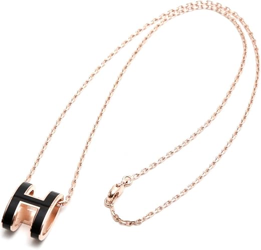 Amazon エルメス Hermes ネックレス Pop H ポップアッシュ ブラック ピンクゴールド Hfo 03 Black Pink Gord ネックレス 通販