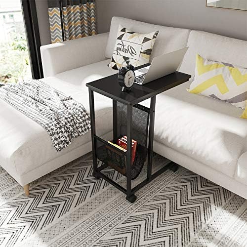 YITAHOME End Table Mobile CShaped Side Table with Side Storage Sofa
