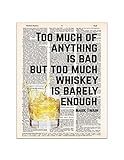 Whiskey is Barely Enough - Mark Twain Quote - Dictionary Page Print - 8x11 - UNFRAMED