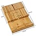 BAYKA Knife Block In-Drawer Knife Holder, Moso Bamboo Kitchen Knife Storage Drawer Organizer, Large Handle Spacing Knife Block Without Knives, Fit for 16 Knives and 1 Sharpener