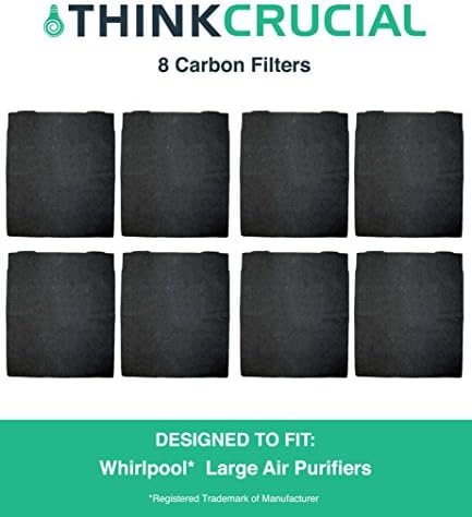 Crucial Air Replacement Carbon Air Filter - Compatible with Whirlpool Part # 8171434K, 8171434, Kenmore 83378, Fits Air Purifier Model Kenmore 295 Series, Whirlpool AP300, AP350, AP450, AP510 (8 Pack)