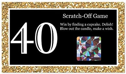 Big Dot of HappinessAdult 40th Birthday - Gold - Birthday Party Game Scratch Off Cards - 22 Count