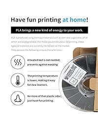 SPIDER MAKER Matte PLA   Filamento para impresora 3D, 0.069 in, 1.5 lbs