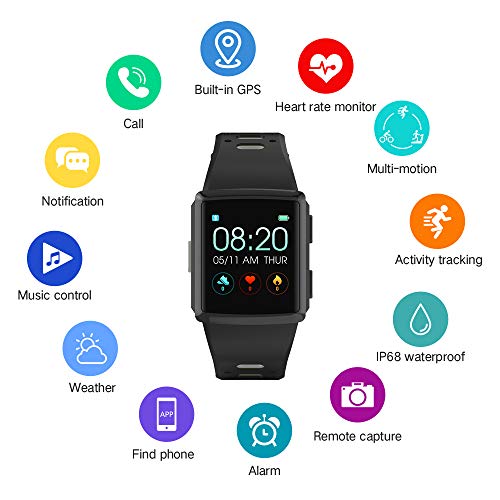SMA-M3 GPS Sport Smart Watch for Man for Women Fitness Tracker Heart Rate Monitoring Watches as Gift (Gray)