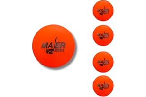 Majer Hockey Street Hockey Balls Orange Medium Density Ball for Indoor & Outdoor - Made for for Field, Road & Street Hockey G